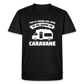 J'en Ai Marre Des Gens Je Me Barre En Caravane - T-shirt Premium bio Homme - noir - Devant - Nico (187cm)