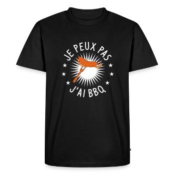 Je Peux Pas J'ai BBQ Barbecue Grillades Grillade - T-shirt Premium bio Homme - noir - Devant - Nico (187cm)
