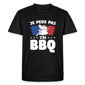 Je Peux Pas J'ai BBQ Barbecue Grillades Grillade - T-shirt Premium bio Homme - noir - Devant - Nico (187cm)