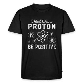 Proton Humour Prof Physique Quantique Chimie Nerd - T-shirt Premium bio Homme - noir - Devant - Nico (187cm)