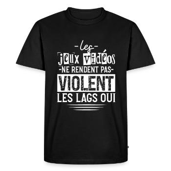 Les Jeux Vidéo Ne Rendent Pas Violent Cadeau Gamer - T-shirt Premium bio Homme - noir - Devant - Nico (187cm)