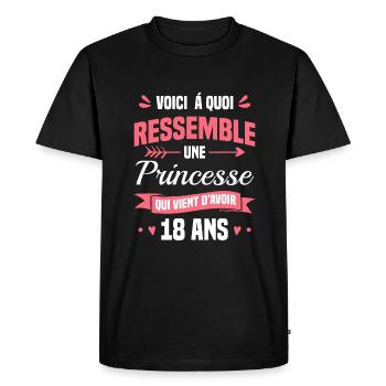 Voici À Quoi Ressemble Une Princesse Qui Vient - T-shirt Premium bio Homme - noir - Devant - Nico (187cm)
