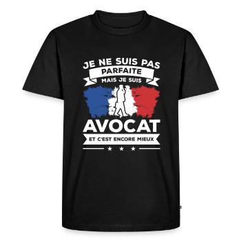 Je Ne Suis Pas Parfaite Mais Je Suis Avocat - T-shirt Premium bio Homme - noir - Devant - Nico (187cm)