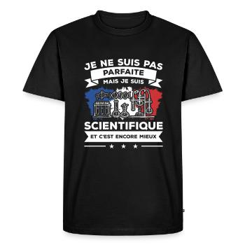 Je Ne Suis Pas Parfaite Mais Je Suis Scientifique - T-shirt Premium bio Homme - noir - Devant - Nico (187cm)