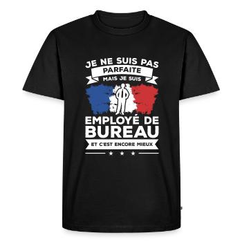 Je Ne Suis Pas Parfaite Mais Je Suis Employé De - T-shirt Premium bio Homme - noir - Devant - Nico (187cm)