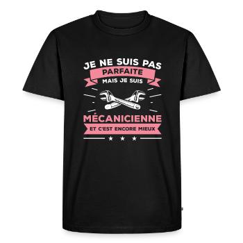 Je Ne Suis Pas Parfaite Mais Je Suis Mécanicienne - T-shirt Premium bio Homme - noir - Devant - Nico (187cm)