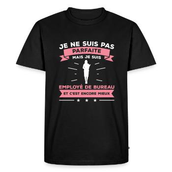 Je Ne Suis Pas Parfaite Mais Je Suis Employé De - T-shirt Premium bio Homme - noir - Devant - Nico (187cm)