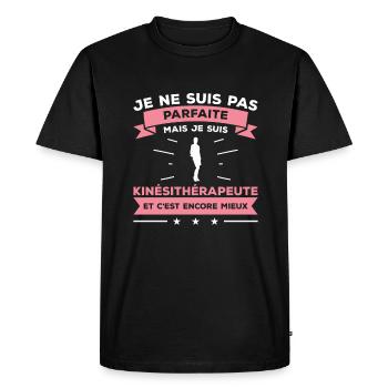 Je Ne Suis Pas Parfaite Mais Je Suis - T-shirt Premium bio Homme - noir - Devant - Nico (187cm)