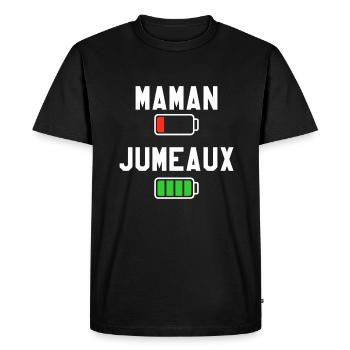 Maman Jumeaux Annonce De Grossesse - T-shirt Premium bio Homme - noir - Devant - Nico (187cm)