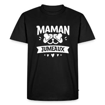 Maman Jumeaux Annonce De Grossesse - T-shirt Premium bio Homme - noir - Devant - Nico (187cm)