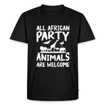 Tous les fêtards africains sont les bienvenus Safari - T-shirt Premium bio Homme - noir - Devant - Nico (187cm)