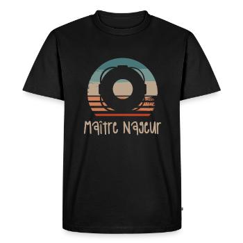 Vintage Retro Maître Nageur Sauveteur - T-shirt Premium bio Homme - noir - Devant - Nico (187cm)
