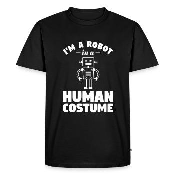 Je suis un robot dans un costume humain Science robotique - T-shirt Premium bio Homme - noir - Devant - Nico (187cm)