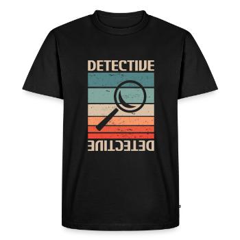 Enquêteur détective rétro vintage - T-shirt Premium bio Homme - noir - Devant - Nico (187cm)