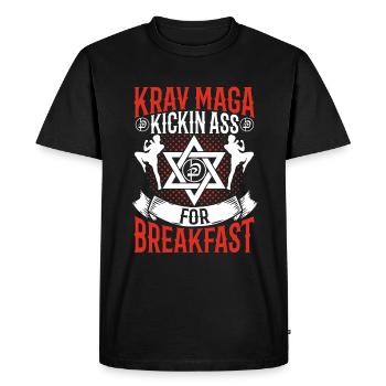 Krav Maga Apparel Israeli Self - Männer Premium Bio T-Shirt - Schwarz - Vorne - Nico (187cm)