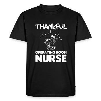 Thankful Operating Room Nurse Thanksgiving RN - Men's Premium Organic T-Shirt - black - Front - Nico (187cm)