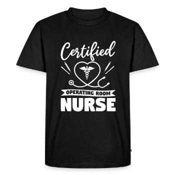 Certified Operating Room Nurse OR Registered - Men's Premium Organic T-Shirt - black - Front - Nico (187cm)