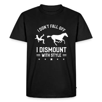 Je ne tombe pas Je descends avec style à cheval - T-shirt Premium bio Homme - noir - Devant - Nico (187cm)
