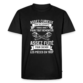 Assez Curieux Pour Tout Démonter Assez Doué - T-shirt Premium bio Homme - noir - Devant - Nico (187cm)