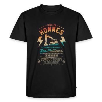 Les Meilleurs Devenaient Conducteurs De Pelleteuse - T-shirt Premium bio Homme - noir - Devant - Nico (187cm)
