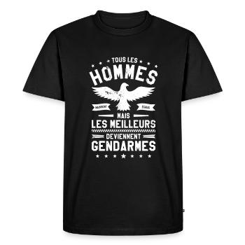 Mais Les Meilleurs Deviennent Gendarmes Policier - T-shirt Premium bio Homme - noir - Devant - Nico (187cm)