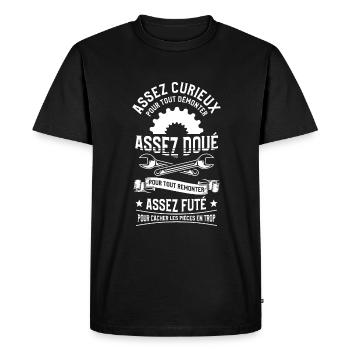 Assez Curieux Pour Tout Démonter Assez Doué - T-shirt Premium bio Homme - noir - Devant - Nico (187cm)