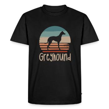Vintage Retro Greyhound Dog Lover - Men's Premium Organic T-Shirt - black - Front - Nico (187cm)