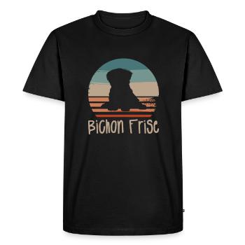 Vintage Retro Bichon Frise Dog Lover - T-shirt Premium bio Homme - noir - Devant - Nico (187cm)