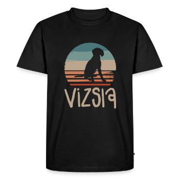 Vintage Retro Vizsla Dog Lover - Men's Premium Organic T-Shirt - black - Front - Nico (187cm)