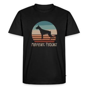 Vintage Retro Miniature Pinscher Dog Lover - T-shirt Premium bio Homme - noir - Devant - Nico (187cm)