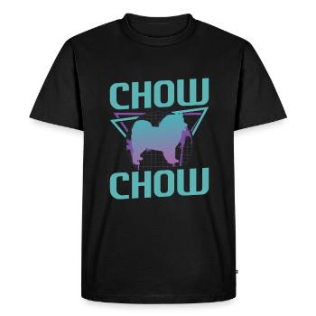 Retro Chow Chow Dog Lover - Men's Premium Organic T-Shirt - black - Front - Nico (187cm)