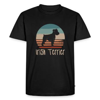Amant de chien terrier irlandais rétro vintage - T-shirt Premium bio Homme - noir - Devant - Nico (187cm)