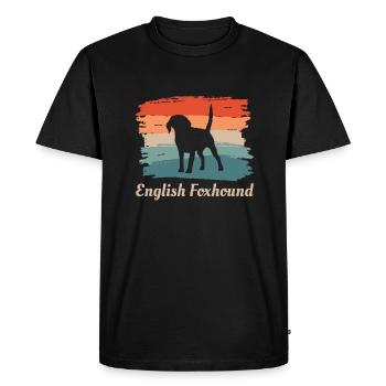 Vintage Retro English Foxhound Dog Lover - Men's Premium Organic T-Shirt - black - Front - Nico (187cm)