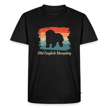 Vintage Retro Old English Sheepdog Dog Lover - T-shirt Premium bio Homme - noir - Devant - Nico (187cm)