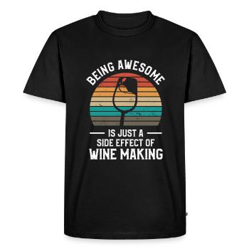Être génial n'est qu'un effet secondaire de la vinification - T-shirt Premium bio Homme - noir - Devant - Nico (187cm)