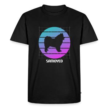 Amoureux des chiens Samoyède rétro - T-shirt Premium bio Homme - noir - Devant - Nico (187cm)