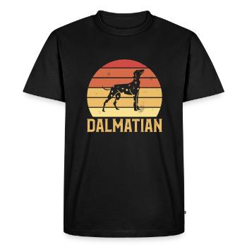 Amoureux des chiens dalmatiens dalmatiens rétro vintage - T-shirt Premium bio Homme - noir - Devant - Nico (187cm)