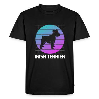 Rétro Irish Terrier Dog Lover - T-shirt Premium bio Homme - noir - Devant - Nico (187cm)