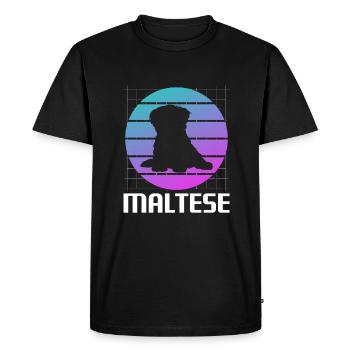 Amoureux des chiens maltais rétro - T-shirt Premium bio Homme - noir - Devant - Nico (187cm)
