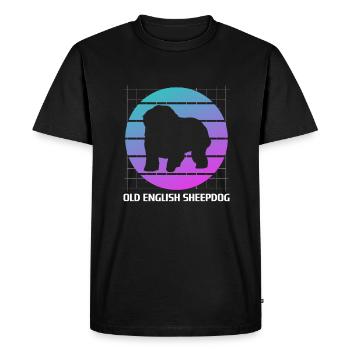 Rétro Old English Sheepdog Dog Lover - T-shirt Premium bio Homme - noir - Devant - Nico (187cm)