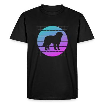 Rétro St. Bernard Dog Lover - T-shirt Premium bio Homme - noir - Devant - Nico (187cm)