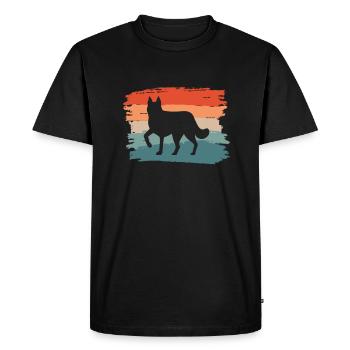 Vintage Retro Siberian Husky Huskies Dog Lover - T-shirt Premium bio Homme - noir - Devant - Nico (187cm)