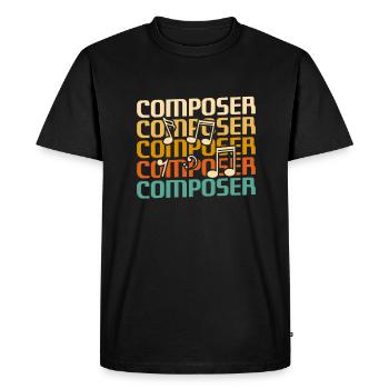 Retro Vintage Classic Composer Music Composing - Men's Premium Organic T-Shirt - black - Front - Nico (187cm)
