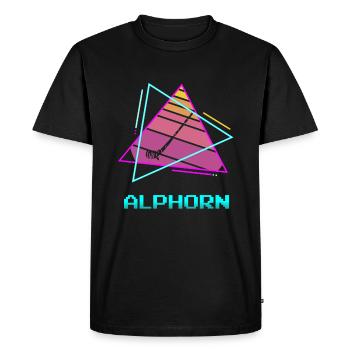 Retro Vintage Classic pour un joueur de cor des Alpes - T-shirt Premium bio Homme - noir - Devant - Nico (187cm)
