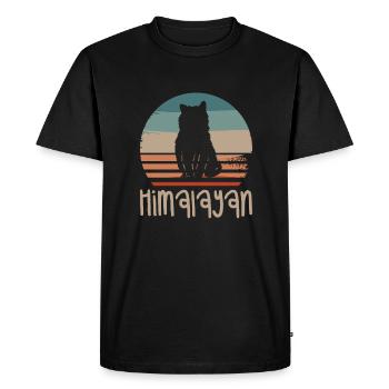 Vintage Retro Himalayan Cat Lover - Men's Premium Organic T-Shirt - black - Front - Nico (187cm)