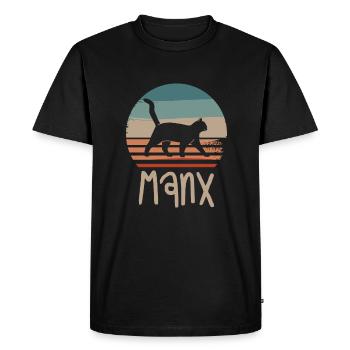 Vintage Retro Manx Cat Lover - T-shirt Premium bio Homme - noir - Devant - Nico (187cm)