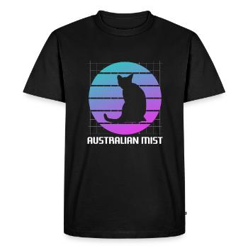 Rétro Australian Mist Cat Lover - T-shirt Premium bio Homme - noir - Devant - Nico (187cm)