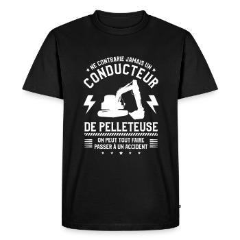 Ne Contrarie Jamais Un Conducteur De Pelleteuse - T-shirt Premium bio Homme - noir - Devant - Nico (187cm)