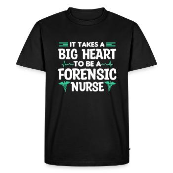 It Takes A Big Heart To Be A Forensic Nurse RN - Men's Premium Organic T-Shirt - black - Front - Nico (187cm)