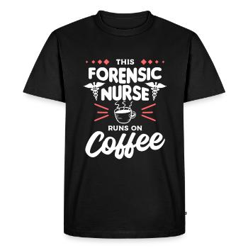 This Forensic Nurse Runs On Coffee RN Nurses - Men's Premium Organic T-Shirt - black - Front - Nico (187cm)